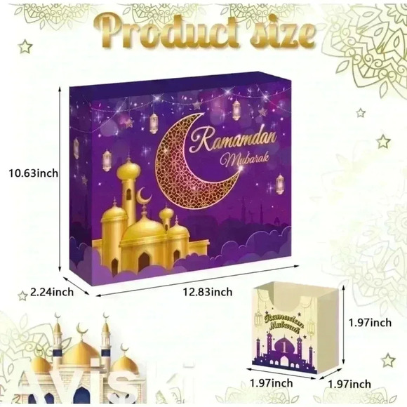 Ramadan Advent Calendar Purple Gold One Size NEW IN BOX! - Picture 3 of 10
